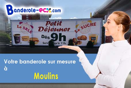 Banderole pas cher sur mesure à Moulins (Aisne/2160)