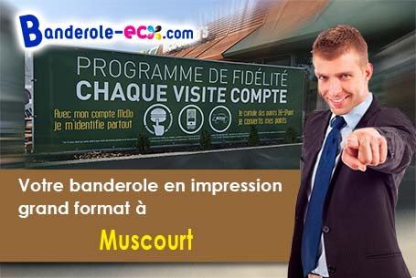 Banderole publicitaire sur mesure à Muscourt (Aisne/2160)