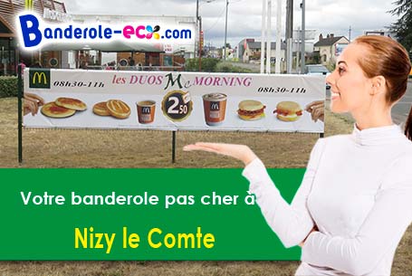 Banderole personnalisée sur mesure à Nizy-le-Comte (Aisne/2150)