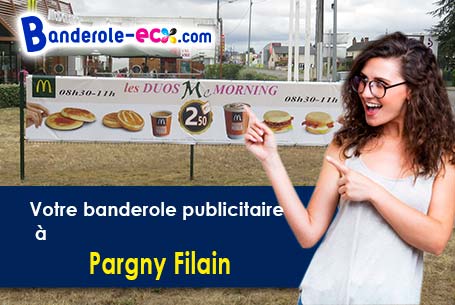 Banderole personnalisée sur mesure à Pargny-Filain (Aisne/2000)