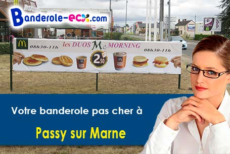 Banderole personnalisée sur mesure à Passy-sur-Marne (Aisne/2850)