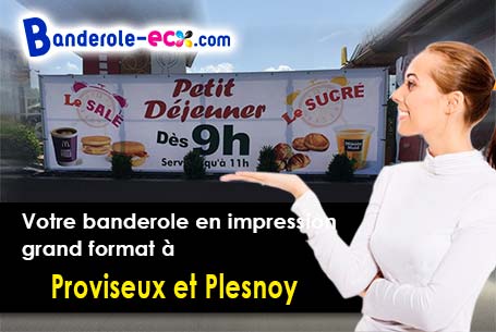 Banderole personnalisée sur mesure à Proviseux-et-Plesnoy (Aisne/2190)