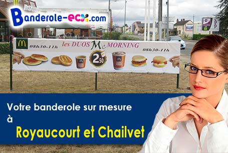 Banderole publicitaire sur mesure à Royaucourt-et-Chailvet (Aisne/2000)