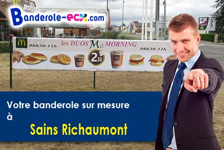 Banderole personnalisée sur mesure à Sains-Richaumont (Aisne/2120)