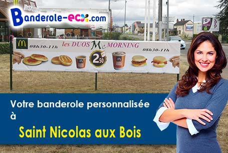 Banderole personnalisée sur mesure à Saint-Nicolas-aux-Bois (Aisne/2410)