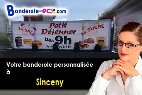 Banderole personnalisée sur mesure à Sinceny (Aisne/2300)