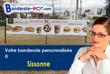 Banderole personnalisée sur mesure à Sissonne (Aisne/2150)