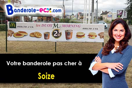 Banderole personnalisée sur mesure à Soize (Aisne/2340)