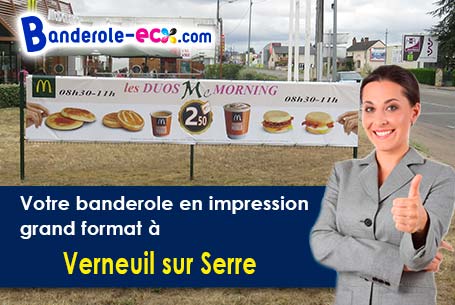 Banderole publicitaire sur mesure à Verneuil-sur-Serre (Aisne/2000)