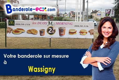 Banderole personnalisée sur mesure à Wassigny (Aisne/2630)