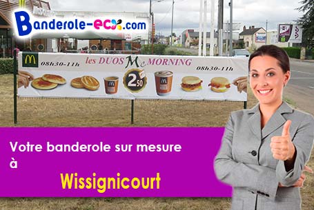 Banderole pas cher sur mesure à Wissignicourt (Aisne/2320)