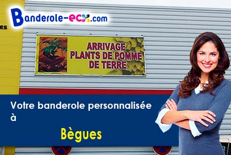 Banderole personnalisée sur mesure à Bègues (Allier/3800)