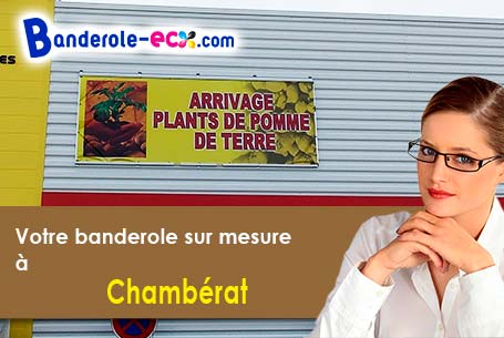 Banderole publicitaire sur mesure à Chambérat (Allier/3370)