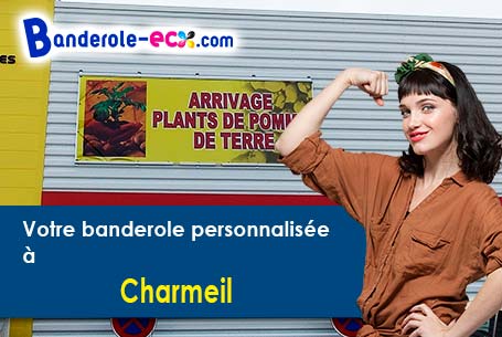 Banderole personnalisée sur mesure à Charmeil (Allier/3110)