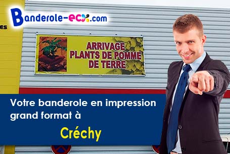 Banderole publicitaire sur mesure à Créchy (Allier/3150)