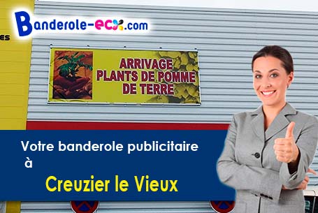 Banderole personnalisée sur mesure à Creuzier-le-Vieux (Allier/3300)