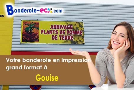 Banderole publicitaire sur mesure à Gouise (Allier/3340)