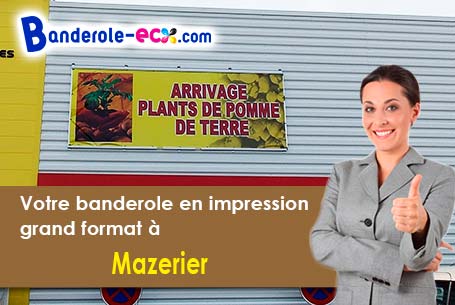 Banderole publicitaire sur mesure à Mazerier (Allier/3800)