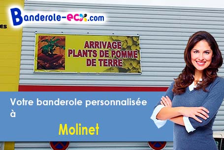 Banderole publicitaire sur mesure à Molinet (Allier/3510)