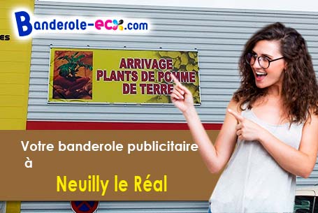 Banderole personnalisée sur mesure à Neuilly-le-Réal (Allier/3340)
