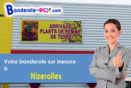 Banderole personnalisée sur mesure à Nizerolles (Allier/3250)