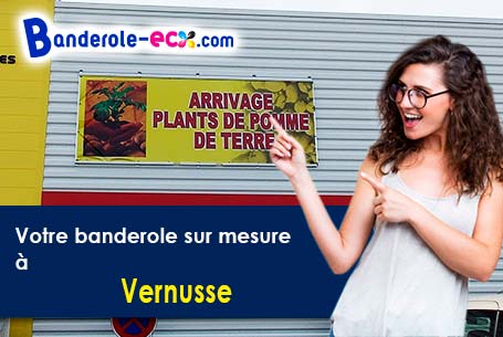 Banderole personnalisée sur mesure à Vernusse (Allier/3390)