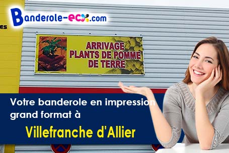Banderole pas cher sur mesure à Villefranche-d'Allier (Allier/3430)