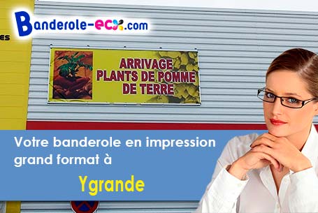 Banderole personnalisée sur mesure à Ygrande (Allier/3160)