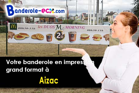Livraison de banderole publicitaire à Aizac (Ardèche/7530)