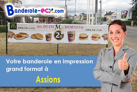 Livraison de banderole publicitaire à Assions (Ardèche/7140)