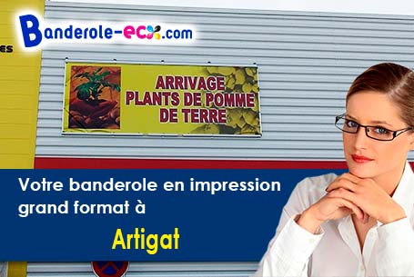 A Artigat (Ariège/9130) recevez votre banderole publicitaire
