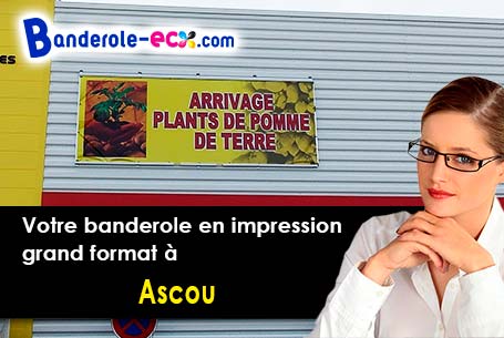 A Ascou (Ariège/9110) recevez votre banderole personnalisée