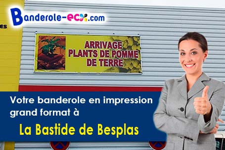A La Bastide-de-Besplas (Ariège/9350) impression de banderole publicitaire