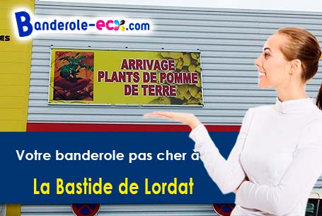 A La Bastide-de-Lordat (Ariège/9700) impression de banderole publicitaire