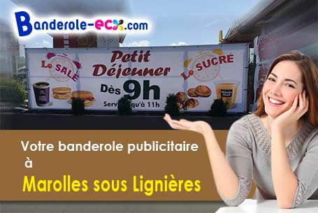 A Marolles-sous-Lignières (Aube/10130) impression de banderole publicitaire