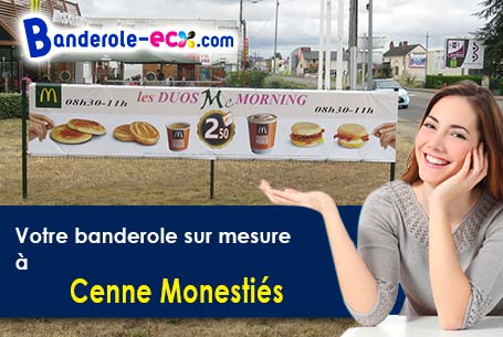 Recevez votre banderole personnalisée à Cenne-Monestiés (Aude/11170)