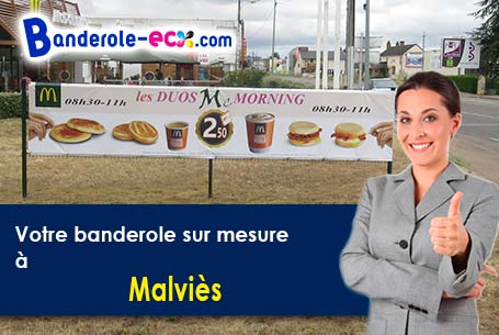 A Malviès (Aude/11300) recevez votre banderole personnalisée