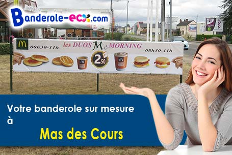 Recevez votre banderole publicitaire à Mas-des-Cours (Aude/11570)