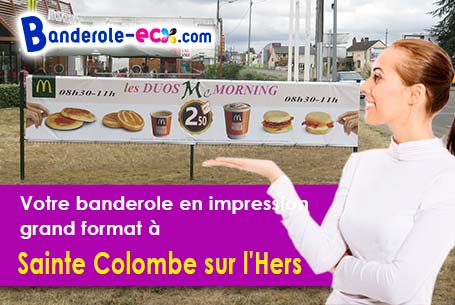 Recevez votre banderole personnalisée à Sainte-Colombe-sur-l'Hers (Aude/11230)