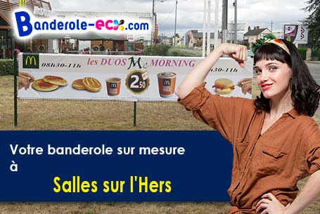 A Salles-sur-l'Hers (Aude/11410) impression de banderole publicitaire