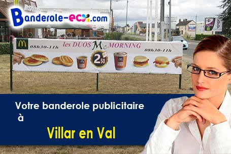 Recevez votre banderole publicitaire à Villar-en-Val (Aude/11220)