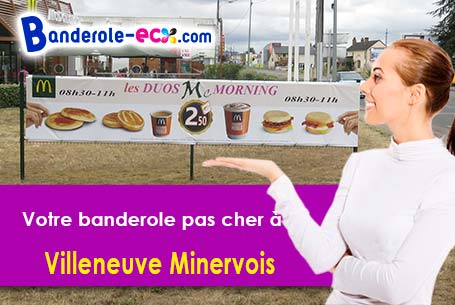 A Villeneuve-Minervois (Aude/11160) impression de banderole publicitaire
