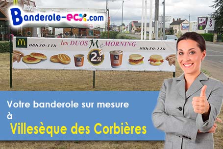 A Villesèque-des-Corbières (Aude/11360) recevez votre banderole publicitaire