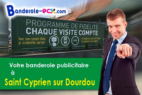 A Saint-Cyprien-sur-Dourdou (Aveyron/12320) impression de banderole publicitaire