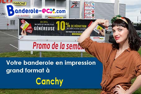 A Canchy (Calvados/14230) impression de banderole publicitaire