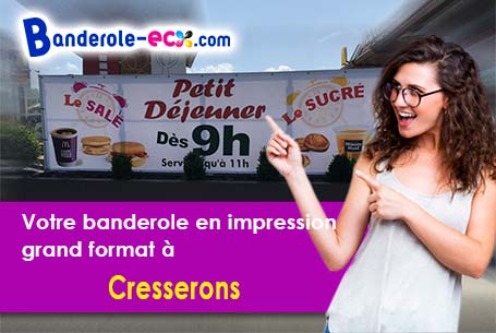 A Cresserons (Calvados/14440) recevez votre banderole personnalisée