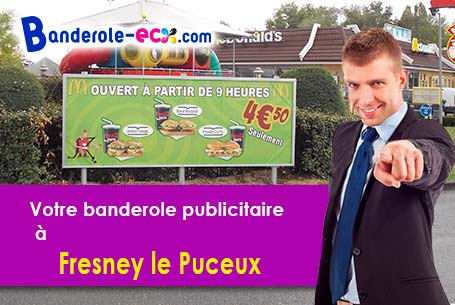 A Fresney-le-Puceux (Calvados/14680) impression de banderole publicitaire