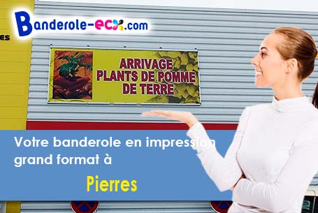 Recevez votre banderole publicitaire à Pierres (Calvados/14410)