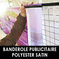 banderole polyester satin finition velours