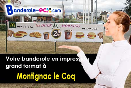 A Montignac-le-Coq (Charente/16390) impression de banderole publicitaire